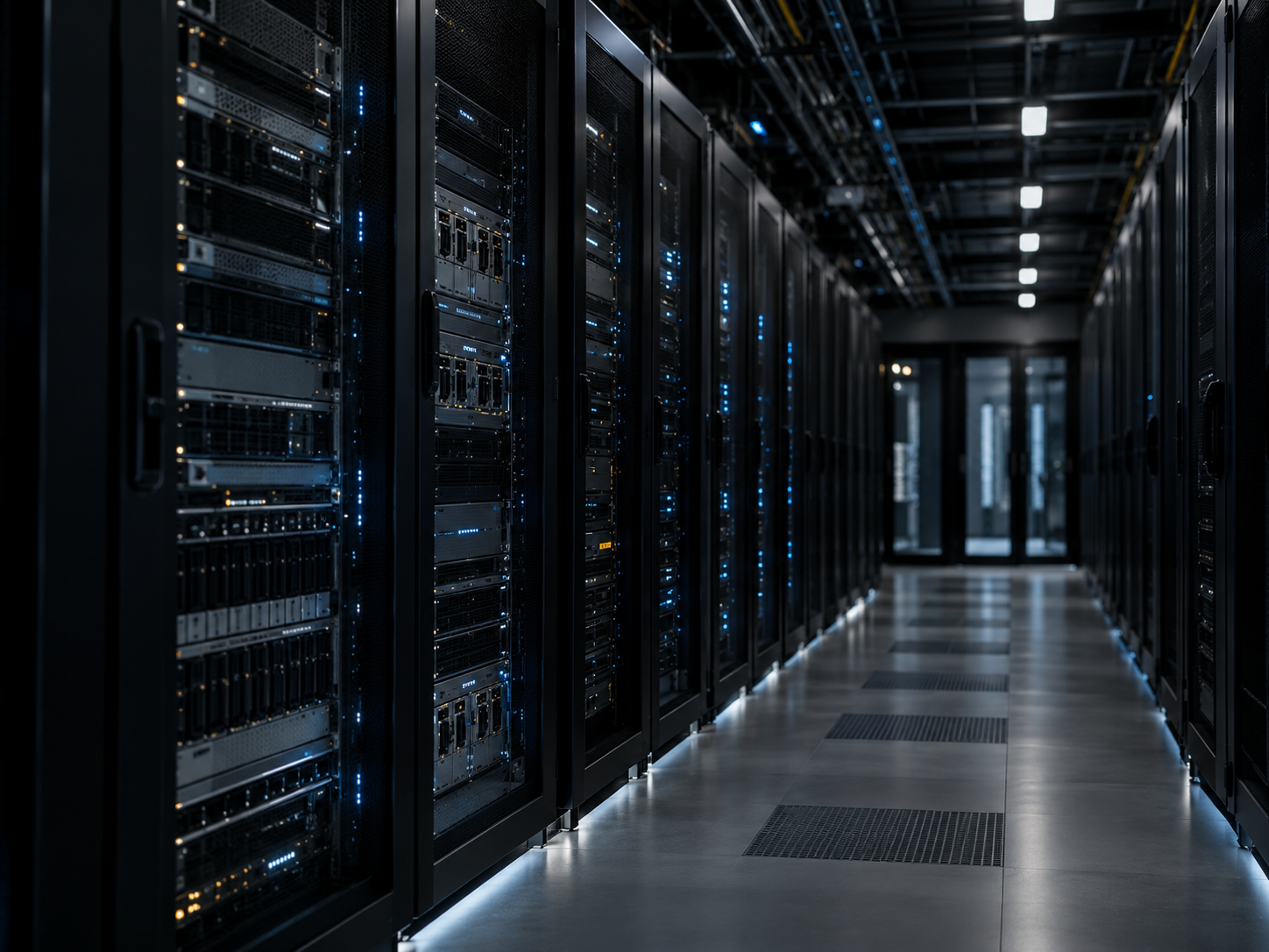 Enterprise server racks, storage systems and networking equipment in a data-center environment