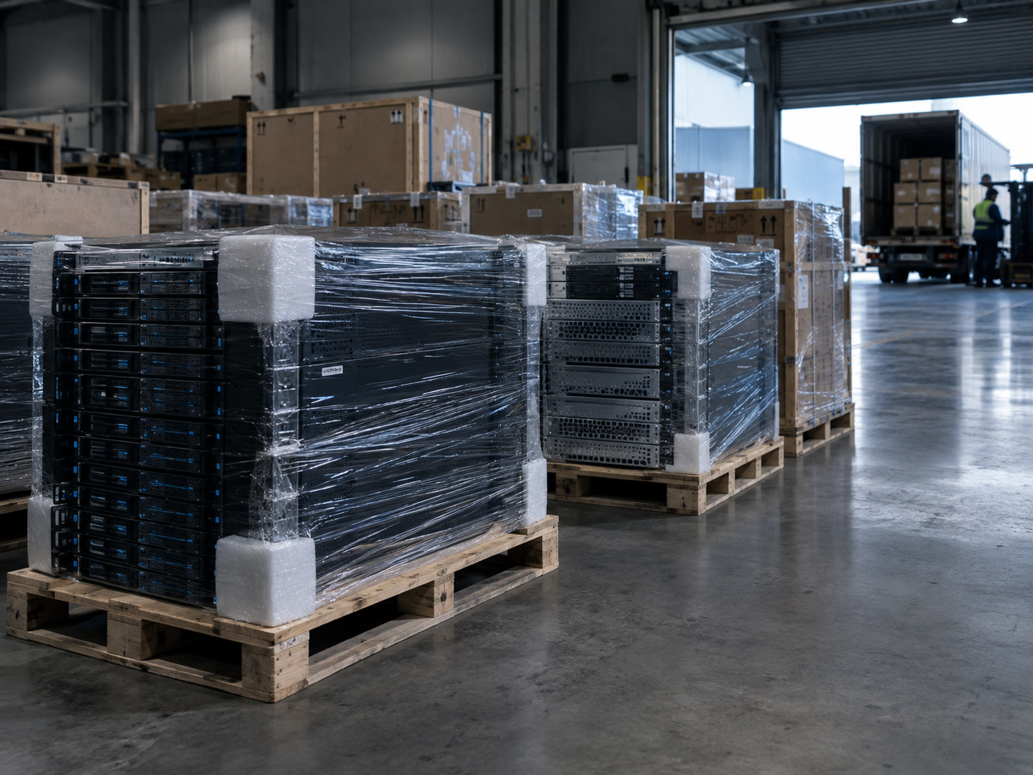 IT infrastructure equipment prepared for a project delivery